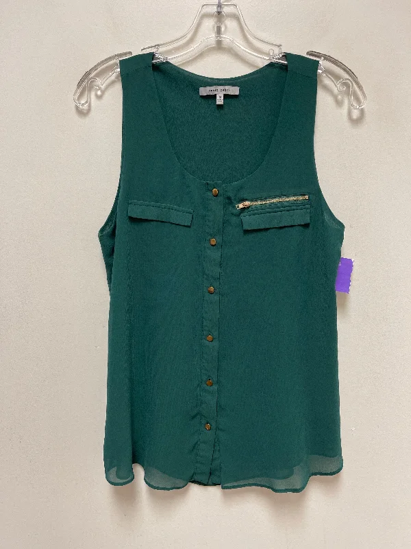 Green Top Sleeveless Naked Zebra, Size S