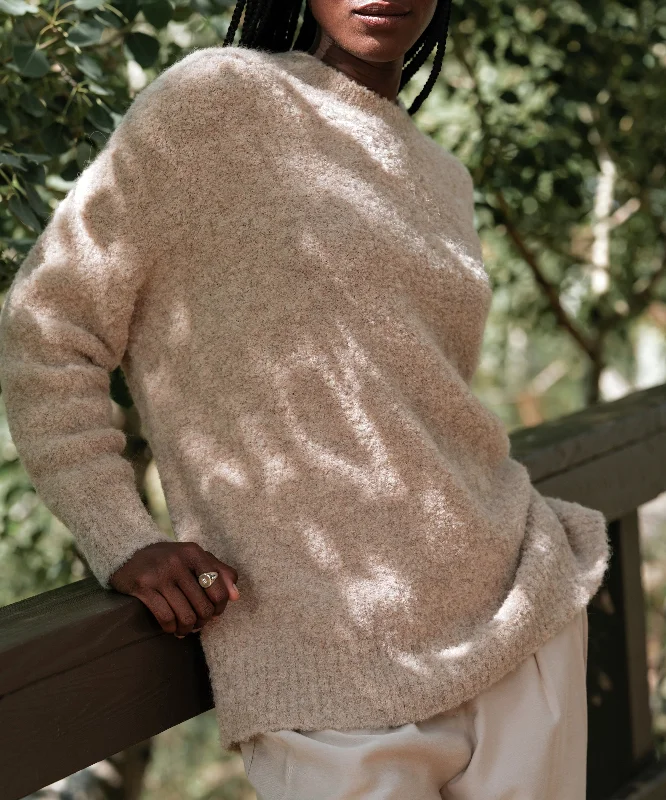 Alpaca Boucle Cocoon Crewneck