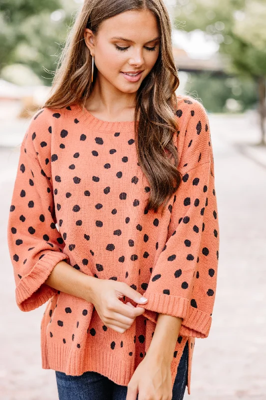 Get Moving Canyon Clay Orange Spotted Sweater