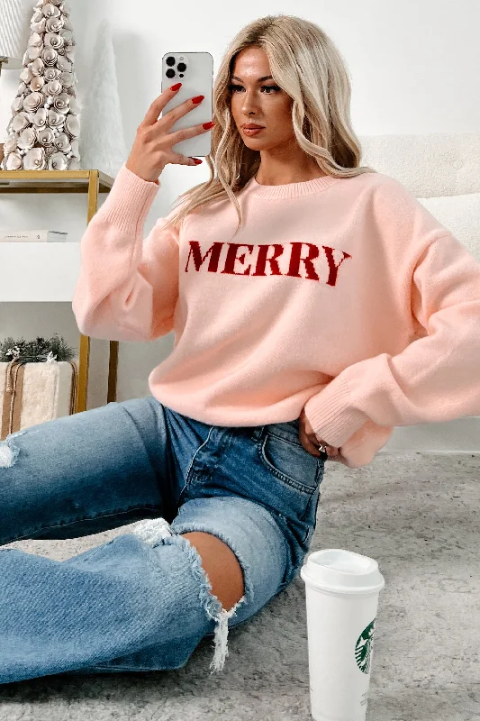 True Merriment "Merry" Sweater (Blush/Red)