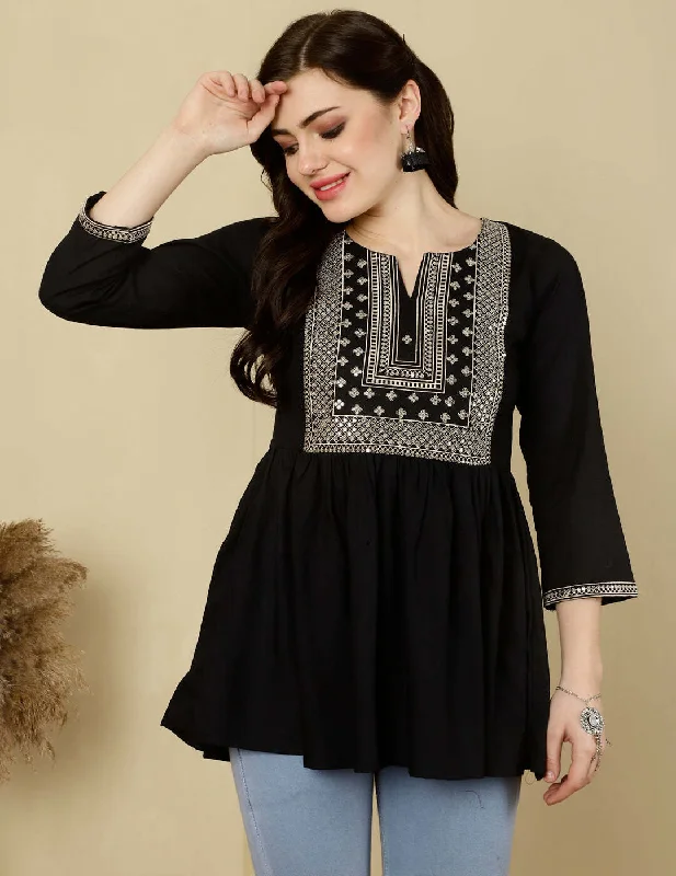 Black Rayon Top