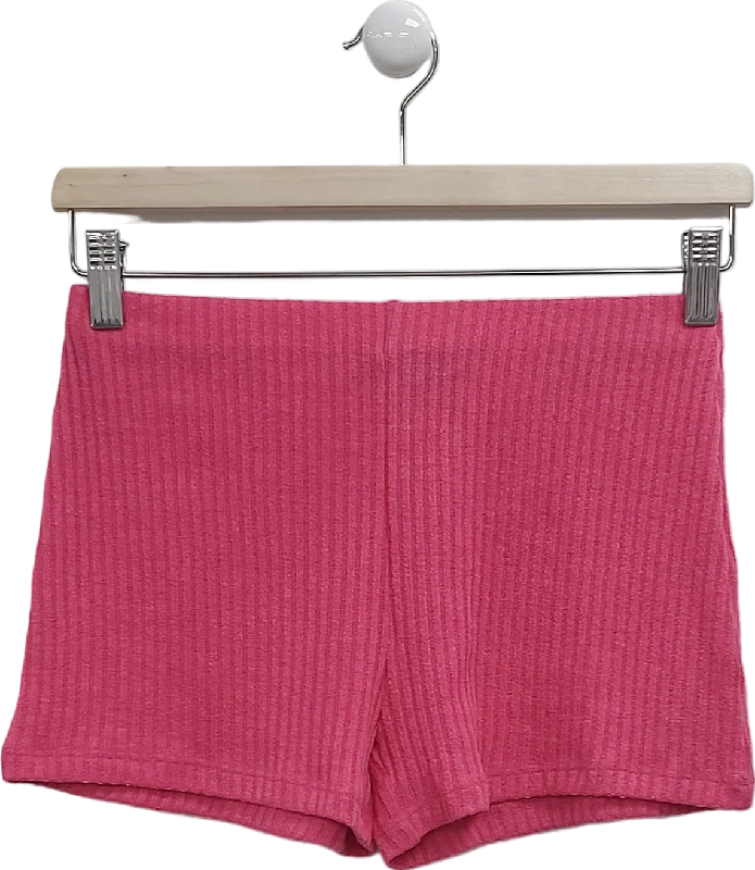 White Fox Pink Stretch Booty Shorts UK S