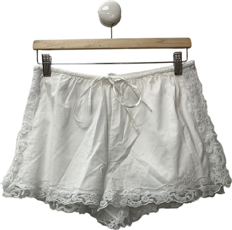 ZARA White Embroidered Lace Shorts UK S