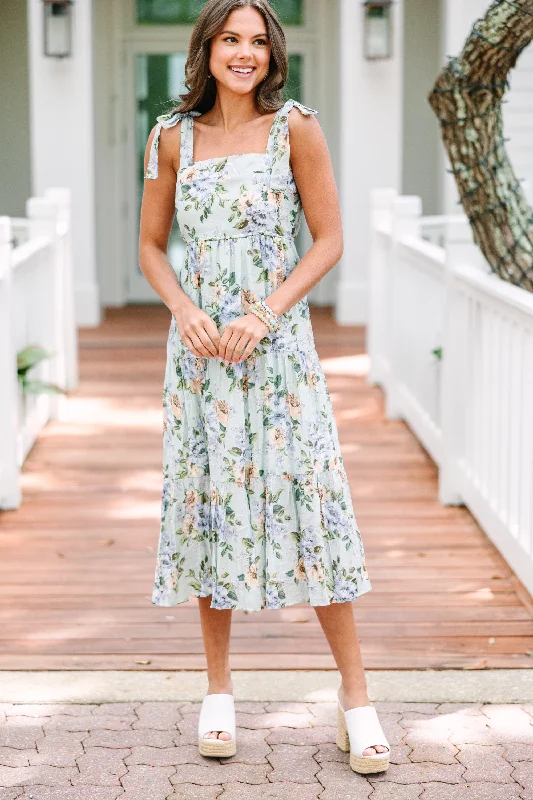 Get Ready Mint Green Floral Maxi Dress