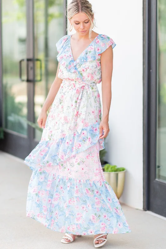 Need You Now Pink Floral Maxi Dress