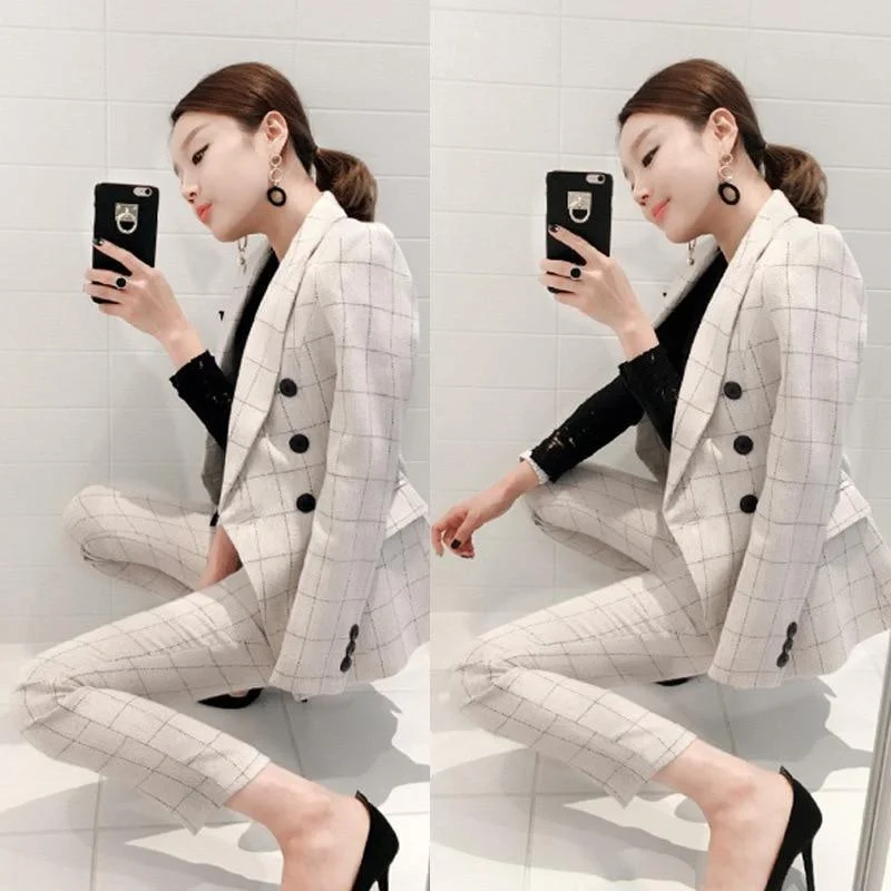 Plaid Women Pantsuit