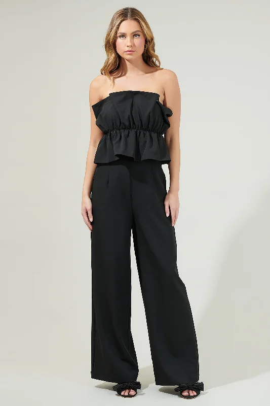 Overnight Strapless Ruffle Jumpsuit