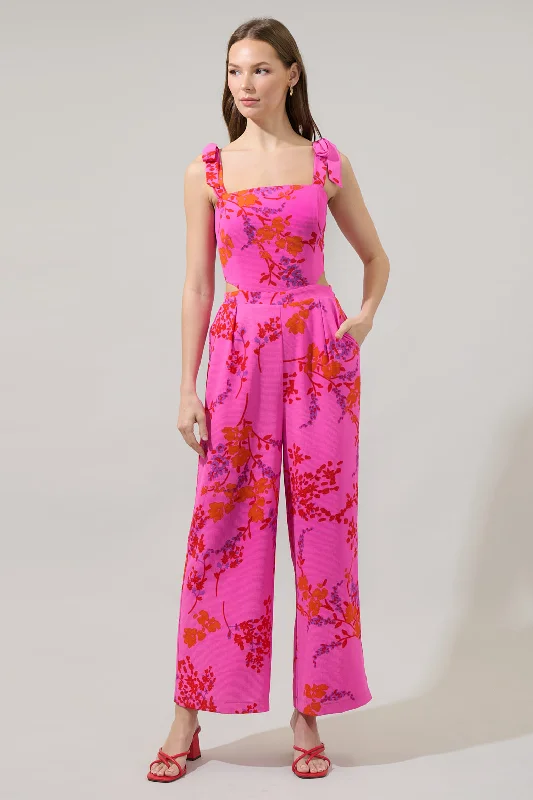 Seiko Floral Harley Cutout Jumpsuit