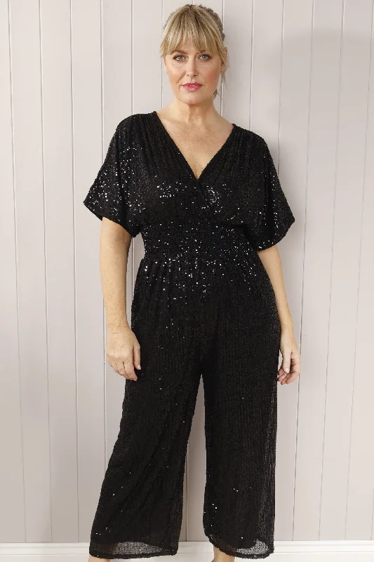 Sequin Jumpsuit Black