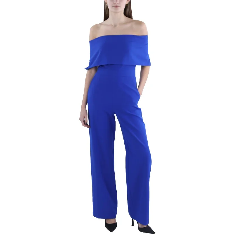 Womens Off-The-Shoulder Wide Leg Jumpsuit